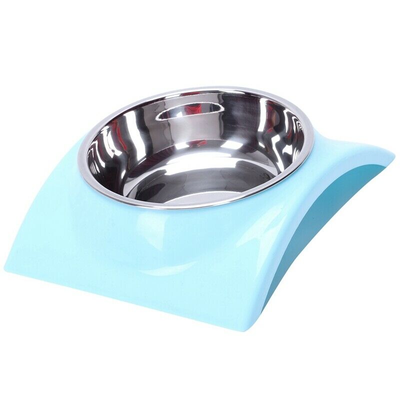 Pet Dog Cat Feeders Stainless Steel Dog Bowls Small Dogs Bowl Blue