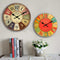 Home Decor Wall Clock Retro Round Wood Shabby Chic Art Works Glycerine Soap