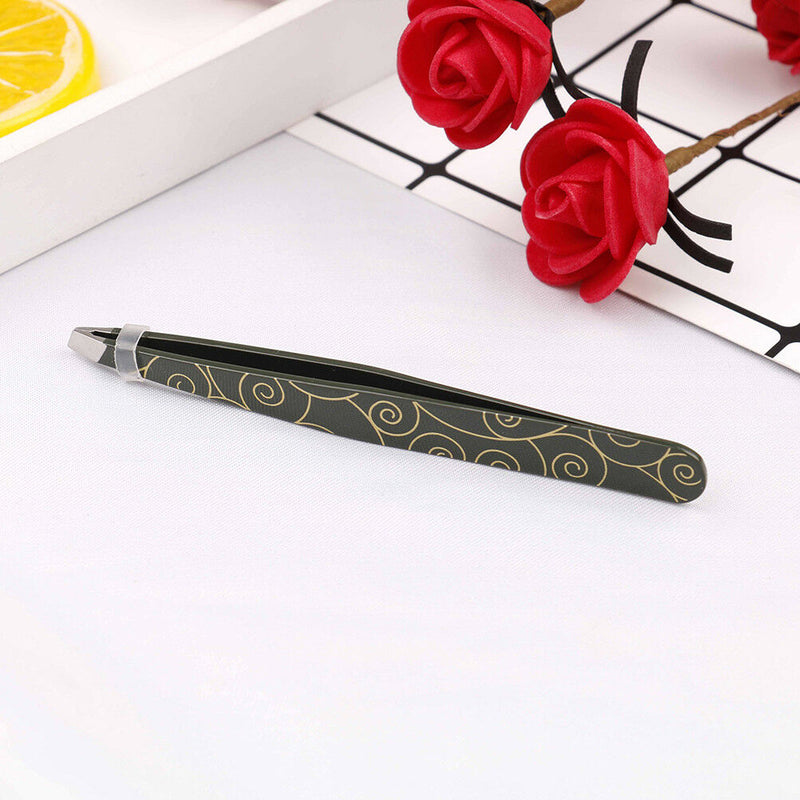 Professional eyebrow tweezers hair beauty slanted stainless steel tweezer Fw