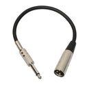 3P XLR Male Jack to 1/4" 6.35mm Female Plug Stereo Microphone Adapter Silve