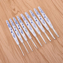 9PCS Plastic Handle Crocheting Aluminum Crochet Hooks Needles 2mm-6mm