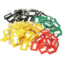 100Pcs Plastic Keychain Key Tags 5 Style ID Label Name Key Tags Split Ring
