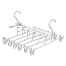 12 Clips Clothes Hanger Drying Pants Rack Wardrobe Folding Hook Trousers Holder