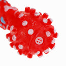 Dotted Dumbbell Shaped Dog Toys Squeeze Squeaky Faux Bone Pet Chew Toys FT