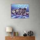 DIY Diamond Painting Embroidery Tiger Round Rhinestones Cross Stitch Kit (B