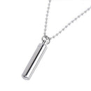 Stainless Steel Pill Case Holder Cylinder Cremation Urn Memorial Pendant Ne H5B4