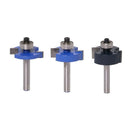 3Pcs Rabbet Router Bit with 6 Bearings Set -1/2 inchH - 1/4 inch Shank Wood