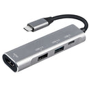 Grey USB C Hub Type C to 4K HDMI USB 3.0 2.0 PD Port Dongle for MacBook Pro