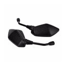 10mm Black Motorcycle Bike Wing Rear View Side Mirrors A0K4 Pair Rearv Moto H2V9