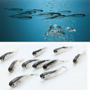 75mm Soft Silicone Tiddler Bait Fluke Fish Fishing Lure Saltwater Lures Hook *10