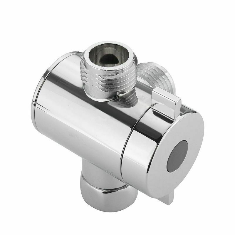1/2 inch 3-Way T-adapter Diverter Valve Adjustable Shower Head Arm Mounted