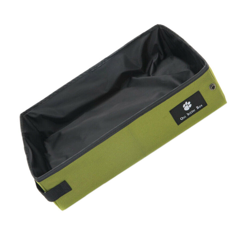 Pet Cat Litter Waterproof Box Kitty Toilet Seat Collapsible Toilet Green S