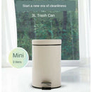 3Liter 0.8 Gallon Beige Mini Tiny Step-on Trash Can Indoor Waste Bin Rubbish