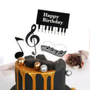 1set Piano Music Theme Cake Topper Happy Birthday Cupcake Topper Party Suppl Hn