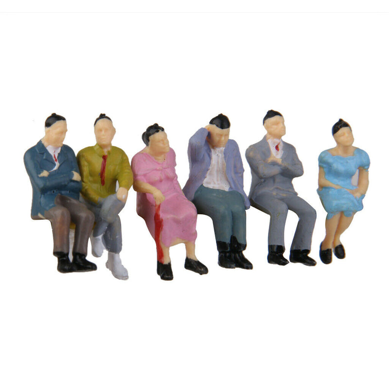 50pcs O Gauge Models Railway Painted Train Figures Seated People Scale 1:42