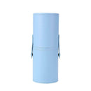 Leather Makeup Brush Holder Travel Cosmetic Pens Storage Cup Case (Blue) A