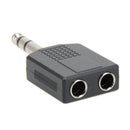 Stereo 6.35mm 1/4" 1 Male Plug to 2Mono Female Jack Audio Splitter Adapter