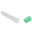 convenient 10PC Clear Plastic Test Tubes with Green Caps Stoppers 12x75mm MO