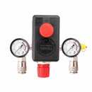 Air Compressor Pressure Control Switch Valve With Manifold Regulator Gauges New