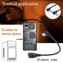 Super Speed USB 3.0 Male to Female Extension Cable Left and Right Angle Bl