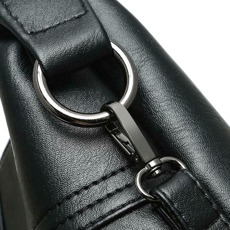 Women Messenger Soft Leather Shoulder Bags Tassel Crossbody Handbags (Black