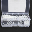 250Pcs White Nylon Washer Flat Washer Assortment Kit M2 M2.5 M3 M4 M5 M6 M8