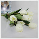 9 Heads Artificial Real Touch Tulips Flower Bouquet Home Room or Birthday G V2Z8