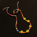 Boho Women Smile Face Choker Colorful Beads Chain Charm Necklace Jewelry Gi BX
