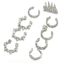 9PCS/Set Ear Clip Bohemia Ear Cuff Stud Crystal Ear Earrings Jewelry fashion 3C