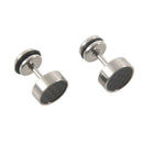 Male female jewelry earrings carbon fiber inlay earplug 10 mm stainless ste P5V8
