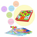 Button Art Color Matching Pegboard Puzzles Early Learning Educational Toys