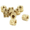 M2 x 3mm Brass Cylinder Knurled Threaded Round Insert Embedded Nuts 100pcs P2Y3