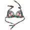 Women's Halter Geometric Print High Waisted Swimsuit Bathing Suits Bikini,  X8S4