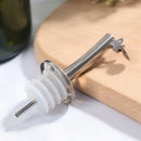 Stainless Steel Oil Stopper Wine Pourer Double Cover Nozzle Kitchen Bar Tool Bj