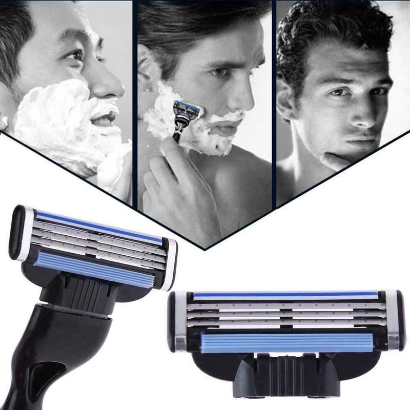 16pcs/Set 3 Layers Men Face Stainless Steel Manual Shaving Shaver Razor Blades