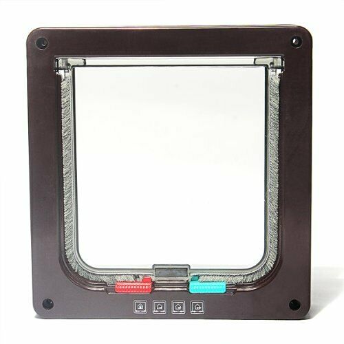 Pet door hatch coffee 4 Positions for cat dog H6E5