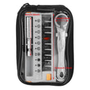 12 in 1 Mini 1/4" Rapid Ratchet Socket Wrench & Screwdriver Bit Set Repair Tools