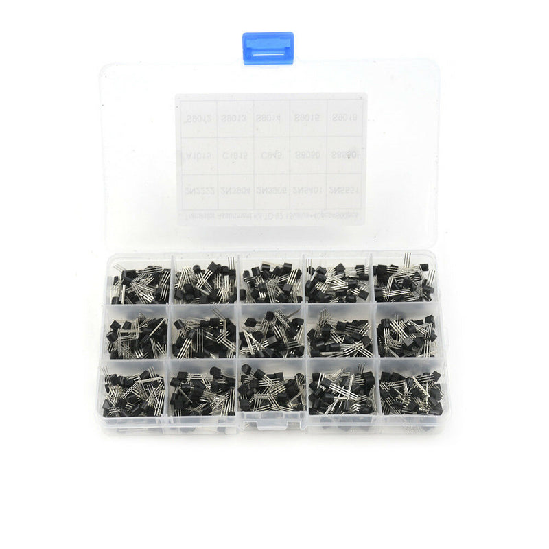New 600Pcs (15 Value x 40 Pcs)/set Transistor TO-92 Assortment Box Kit Gw