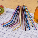 MultiColor Colorful Stainless Steel Straws Set of 12 Extra Long 10.5 inch R Q2R5