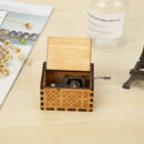 Retro Wooden Hand Cranked Music Box Christmas Gift Party Household Decor