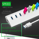 5V 1A USB Hub High Speed Desktop PC 7 Port Splitter Power Adapter Aluminum Alloy