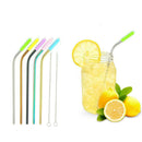 Steel Drink - Straw Bend Straight Stainless Tea Straw 12PCS Juice Tube Milk HX1Y