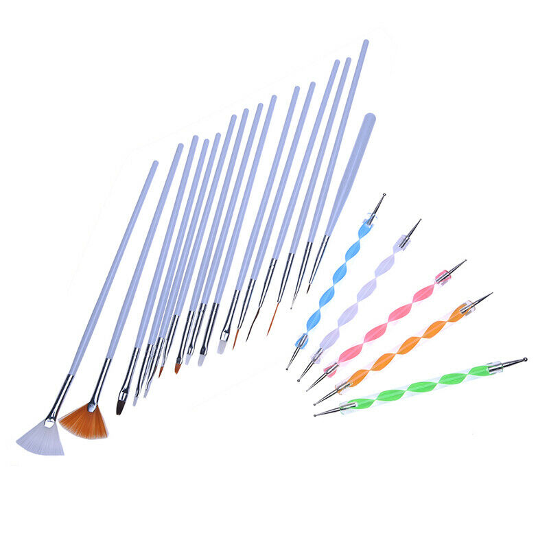 20pcs Nail Art Design Set Dotting Painting Polish Brush Pen Tools V5C8