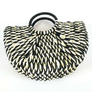 New Women round bucket semicircle straw bag handmade net color woven basket U1D9