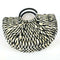 New Women round bucket semicircle straw bag handmade net color woven basket U1D9