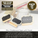 12 Mini Chalkboard Signs Stand-Chalkboard Place Cards Message Board Wedding C6Y6