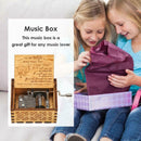 Retro Hand Cranked Music Box Wood Carved Kid Child Birthday Gift Home Decor