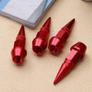 4pcs Aluminum Spike Shaped Car Bike Tire Valve Stem Dustproof Caps Covers Red