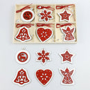 DIY Christmas Hanging Snowflakes Star Tree Wooden Pendant Ornament (18pcs) A