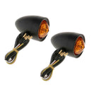 1 Pair Motorcycle Amber Turn Signals Indicator Lights 12V High Quality Black